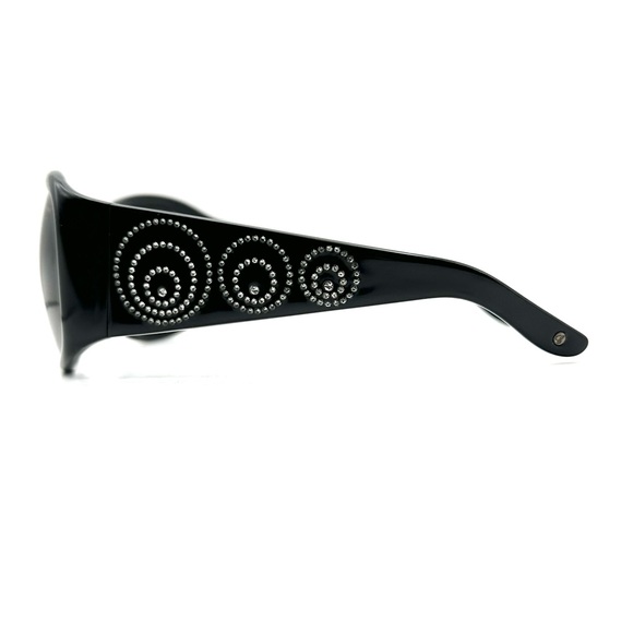 Chopard Rectangle Black Sunglasses Polka Dot Crystals RARE main image 7
